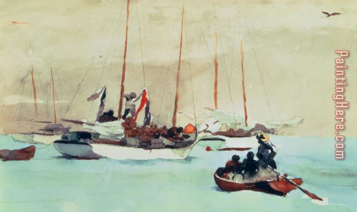 Winslow Homer Schooners at Anchor in Key West